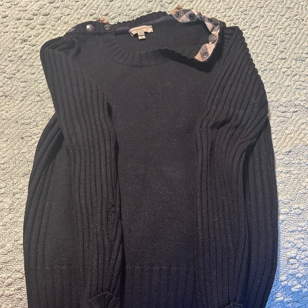 Burberry Women's Dark Gray Sweater with Button Accents - Picture 6 of 9